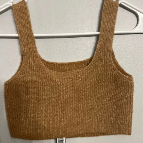Everlane Camel Yak And Wool Blend The Cozy Stretch Knit‎ Cropped Tank NWT - Picture 2 of 4